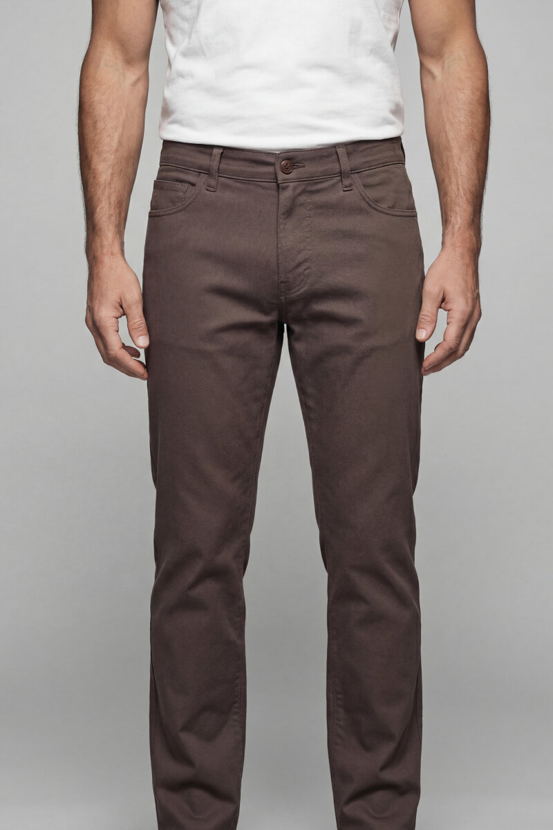 Erkek 5 Cepli Spor Pamuk Haki Pantolon - 1