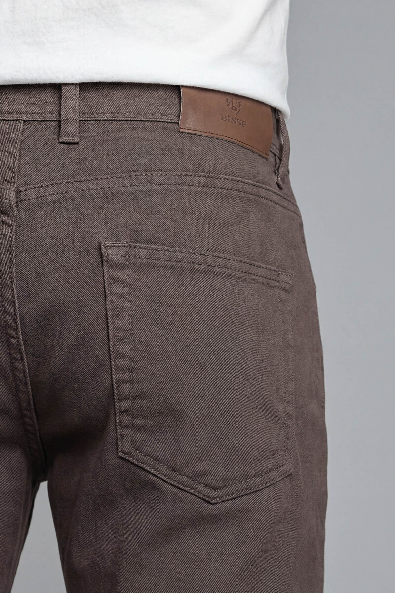 Erkek 5 Cepli Spor Pamuk Haki Pantolon - 2