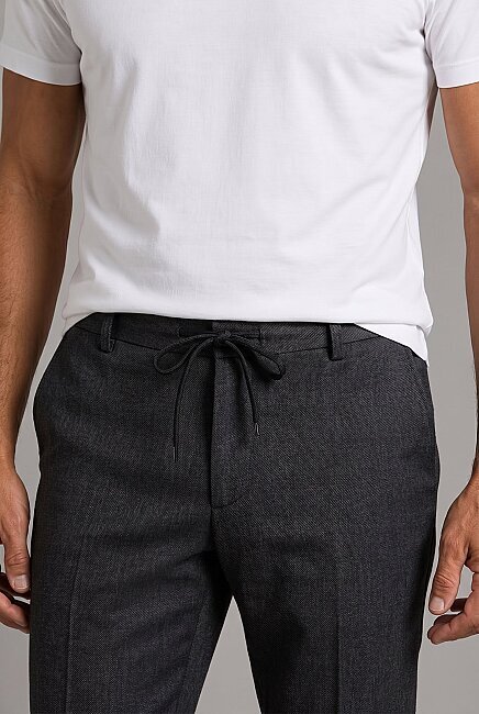 Füme Polyester Fermuarlı Jagger Pantolon Spor