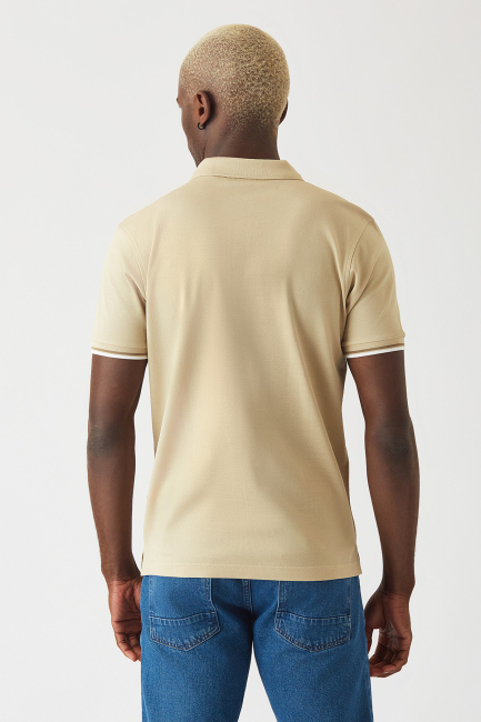Polo Yaka Bej Erkek T-Shirt - 2