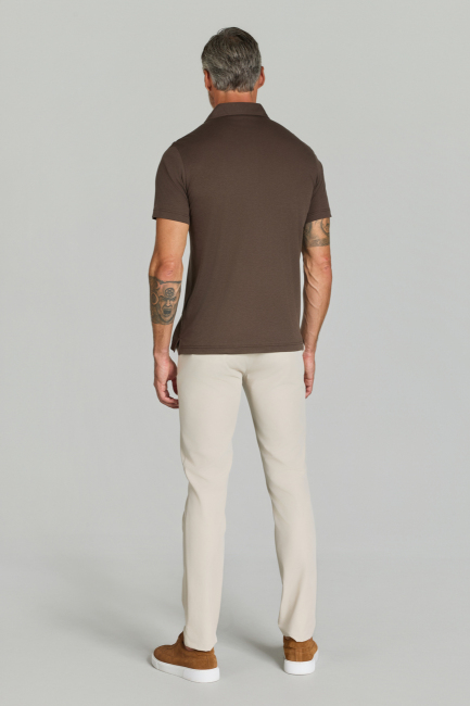 Polo Yaka Kahve Doğal Pamuk Erkek Tshirt - 6