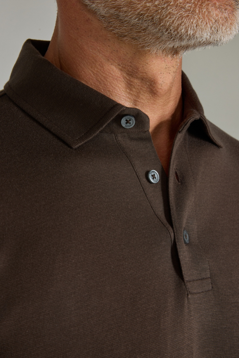 Polo Yaka Kahve Doğal Pamuk Erkek Tshirt - 5