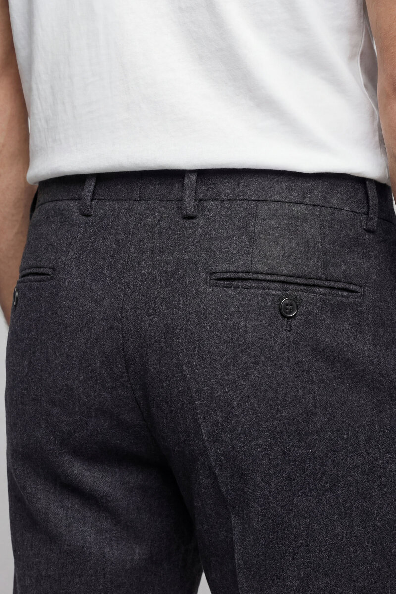 PPNK 25201 FLANEL KLASİK PANTOLON Füme - 4