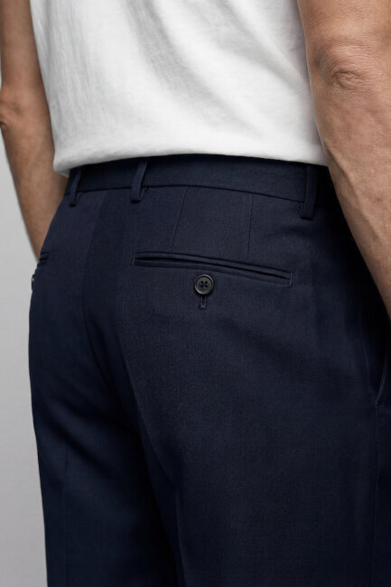 PPNK 25201 FLANEL KLASİK PANTOLON Lacivert - 5