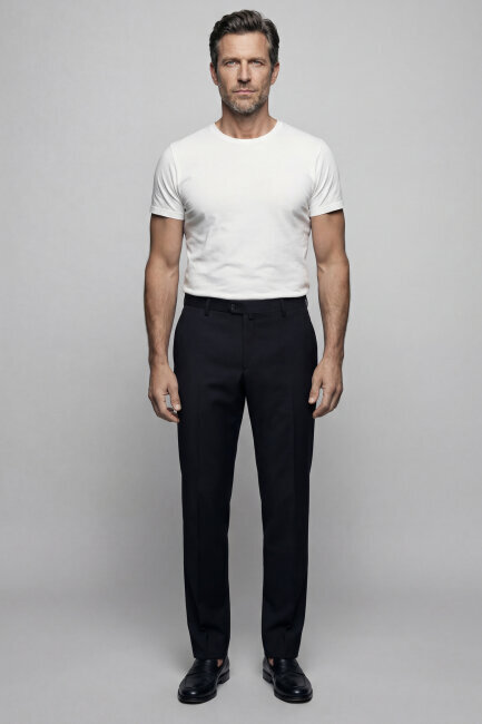 PPNK 25201 FLANEL KLASİK PANTOLON Sıyah - 3