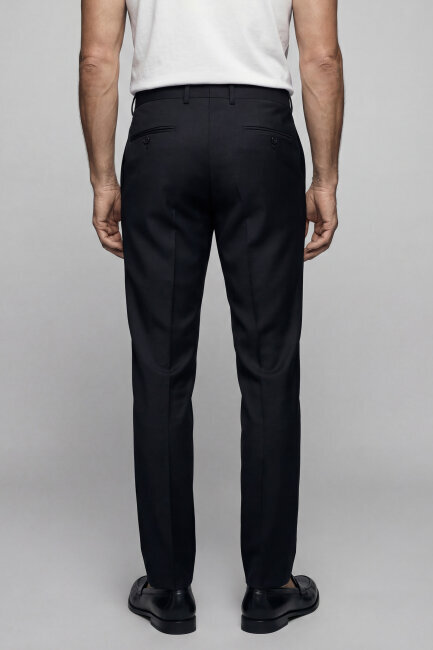 PPNK 25201 FLANEL KLASİK PANTOLON Sıyah (1)