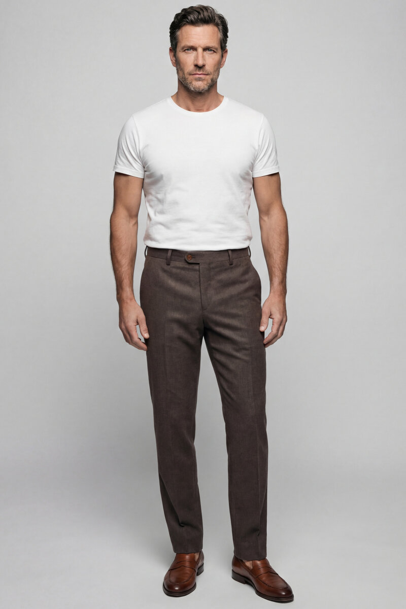 PPNK 25201 FLANEL KLASİK PANTOLON Vizon - 3