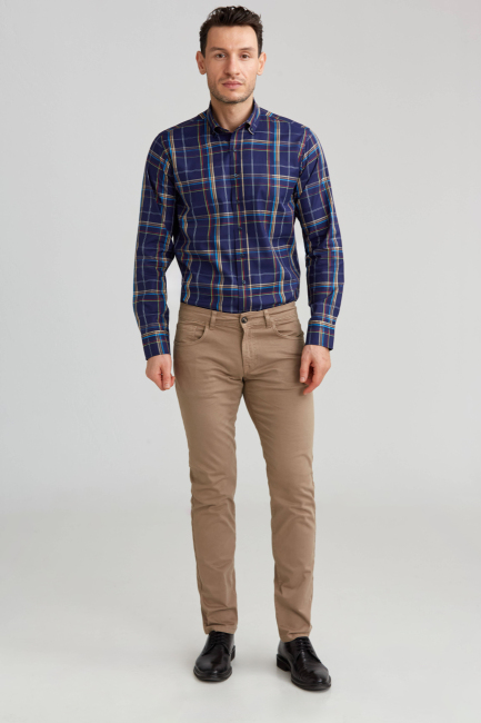 Regular Fit 5 Cepli Camel Gabardin Spor Erkek Pantolon - 5