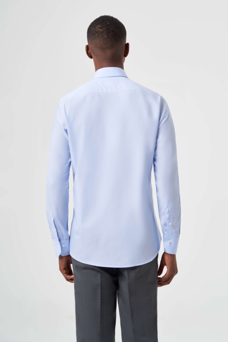 Regular Fit Açık Mavi Klasik Basic Erkek Gömlek - 2