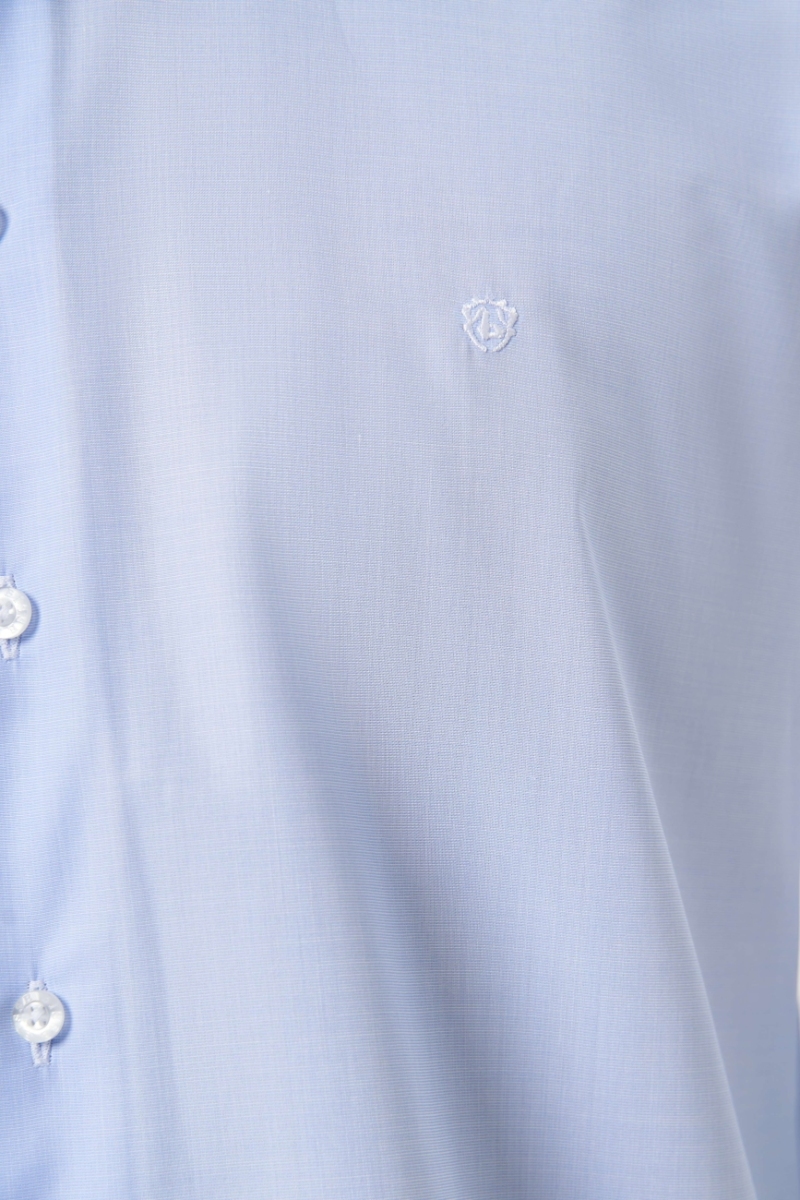 Regular Fit Açık Mavi Klasik Basic Erkek Gömlek - 3