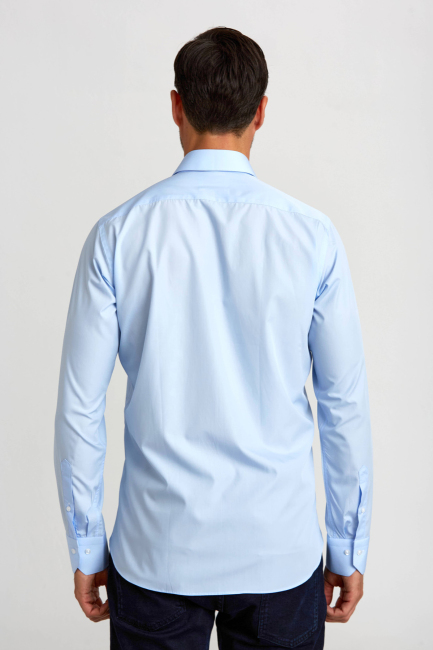 Regular Fit Açık Mavi Klasik Pamuk Erkek Gömlek - 2