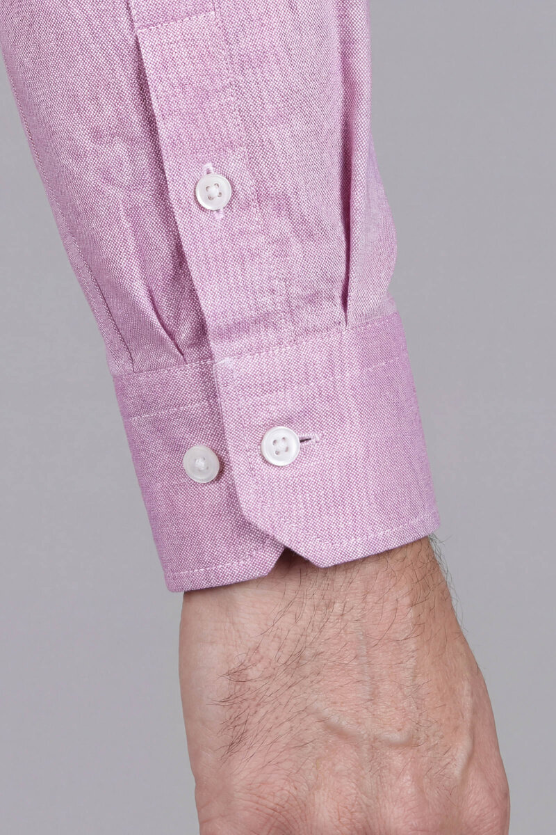 Regular Fit Alttan Birit Yaka Düğmeli Pamuk Kiremit Erkek Gömlek - 3