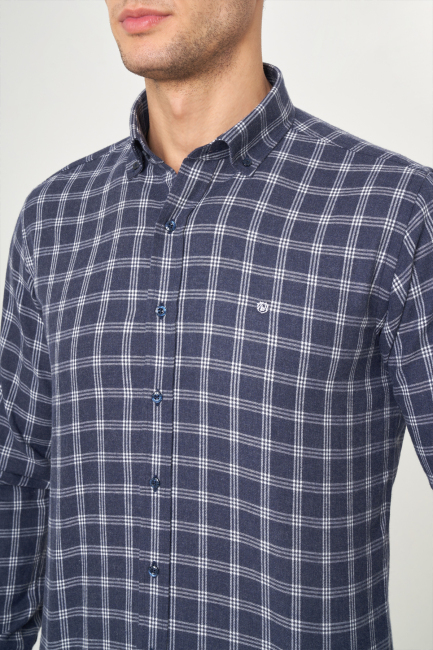 Regular Fit Antrasit Paşa Yaka Spor Erkek Gömlek - 3