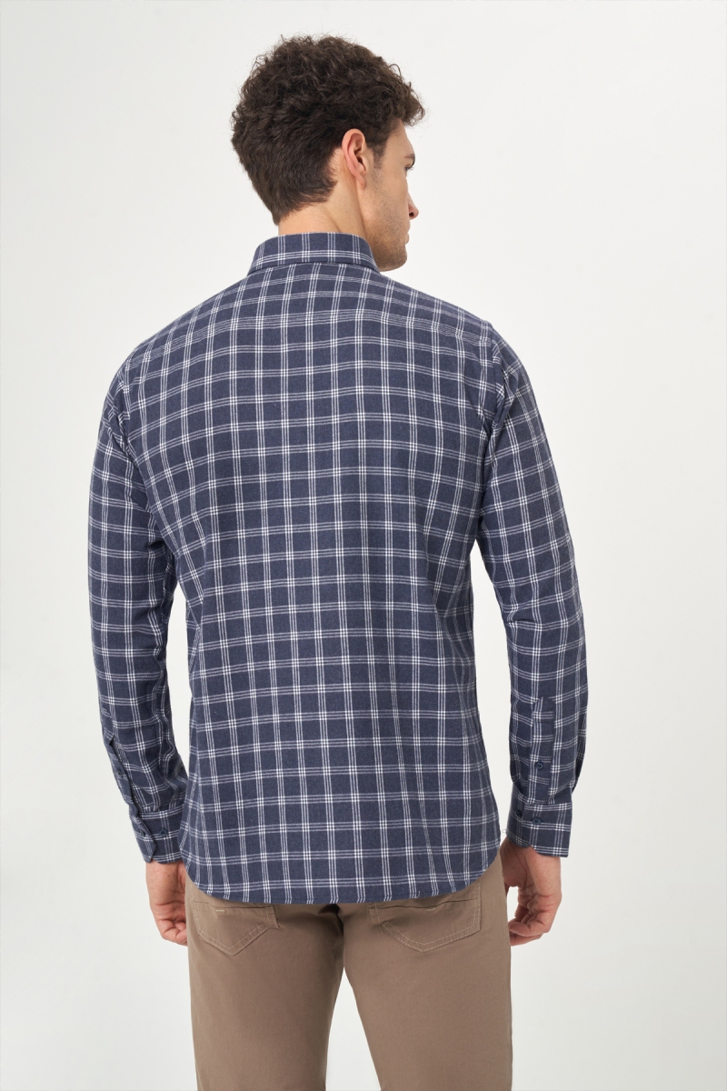 Regular Fit Antrasit Paşa Yaka Spor Erkek Gömlek - 2