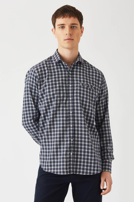 Regular Fit Antrasit Ram Yaka Spor Erkek Gömlek - 1