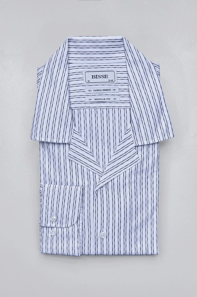 Regular Fit Apaj Yaka Beyaz Basic Spor Erkek Gömlek - 3