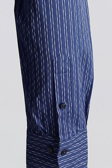 Regular Fit Apaj Yaka Lacivert Basic Spor Erkek Gömlek - 4