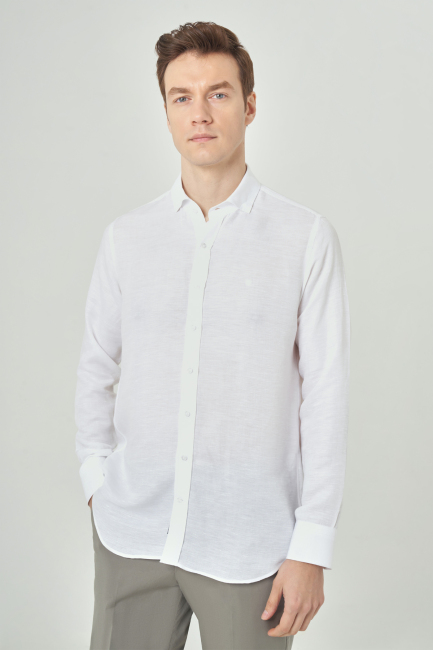 Regular Fit White Sports Men's Shirt