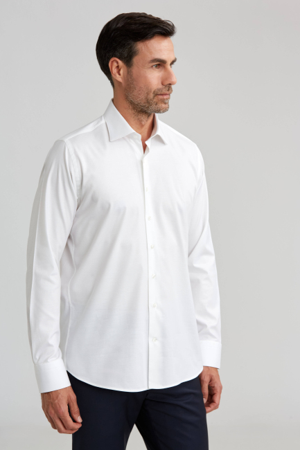 Regular Fit Beyaz Klasik Erkek Gömlek (3)
