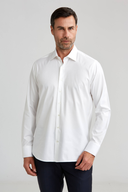 Regular Fit Beyaz Klasik Erkek Gömlek