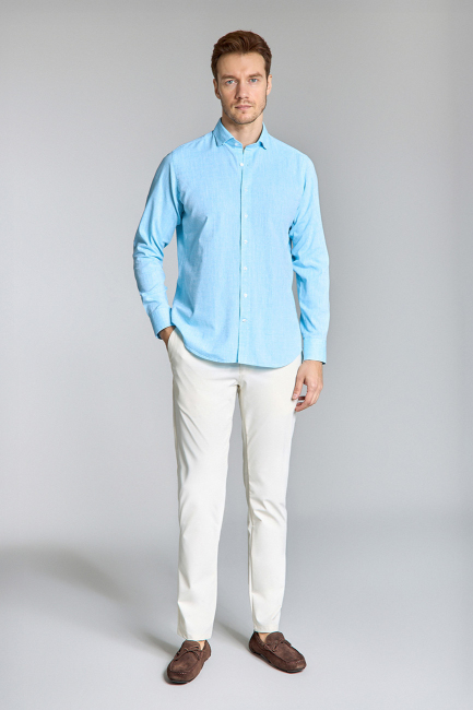 BOTTOM UNIT COLLAR REGULAR FIT UK SHIRT T. POCKET Turquoise (1)