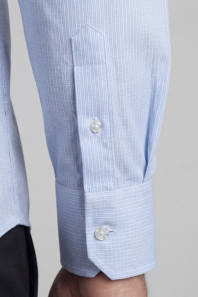 Regular Fit Bisse İtalyan Pamuk Mavi Erkek Gömlek - 4