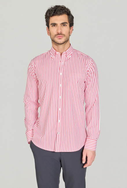 Regular Fit Cepsiz Kırmızı Pamuk Erkek Gömlek