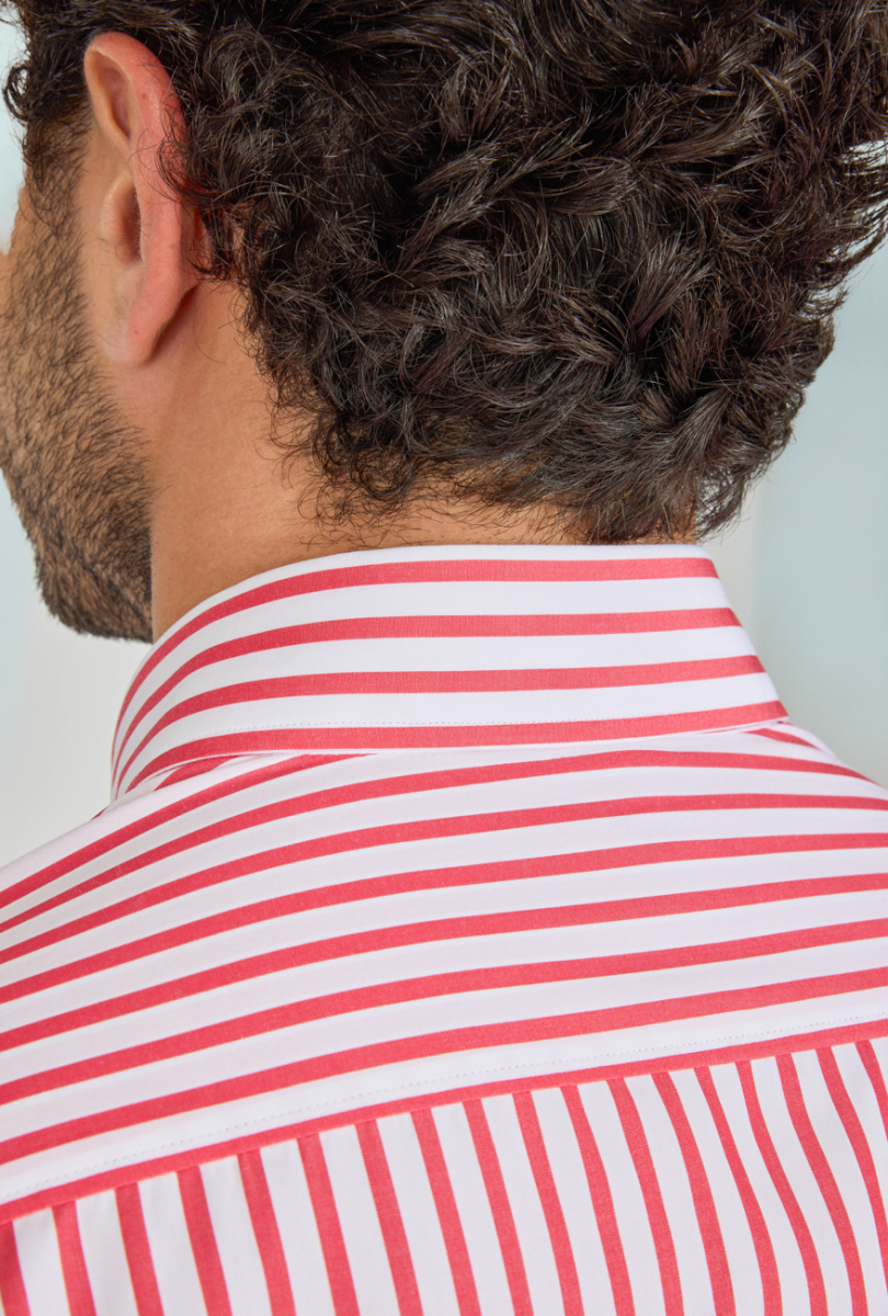 Regular Fit Cepsiz Kırmızı Pamuk Erkek Gömlek - 3