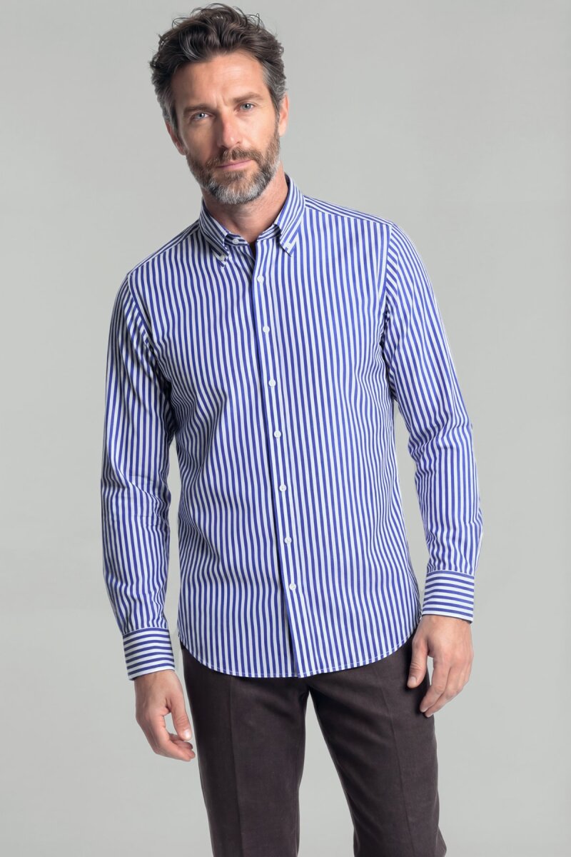 Regular Fit Cepsiz Pamuk Lacivert Erkek Gömlek - 1