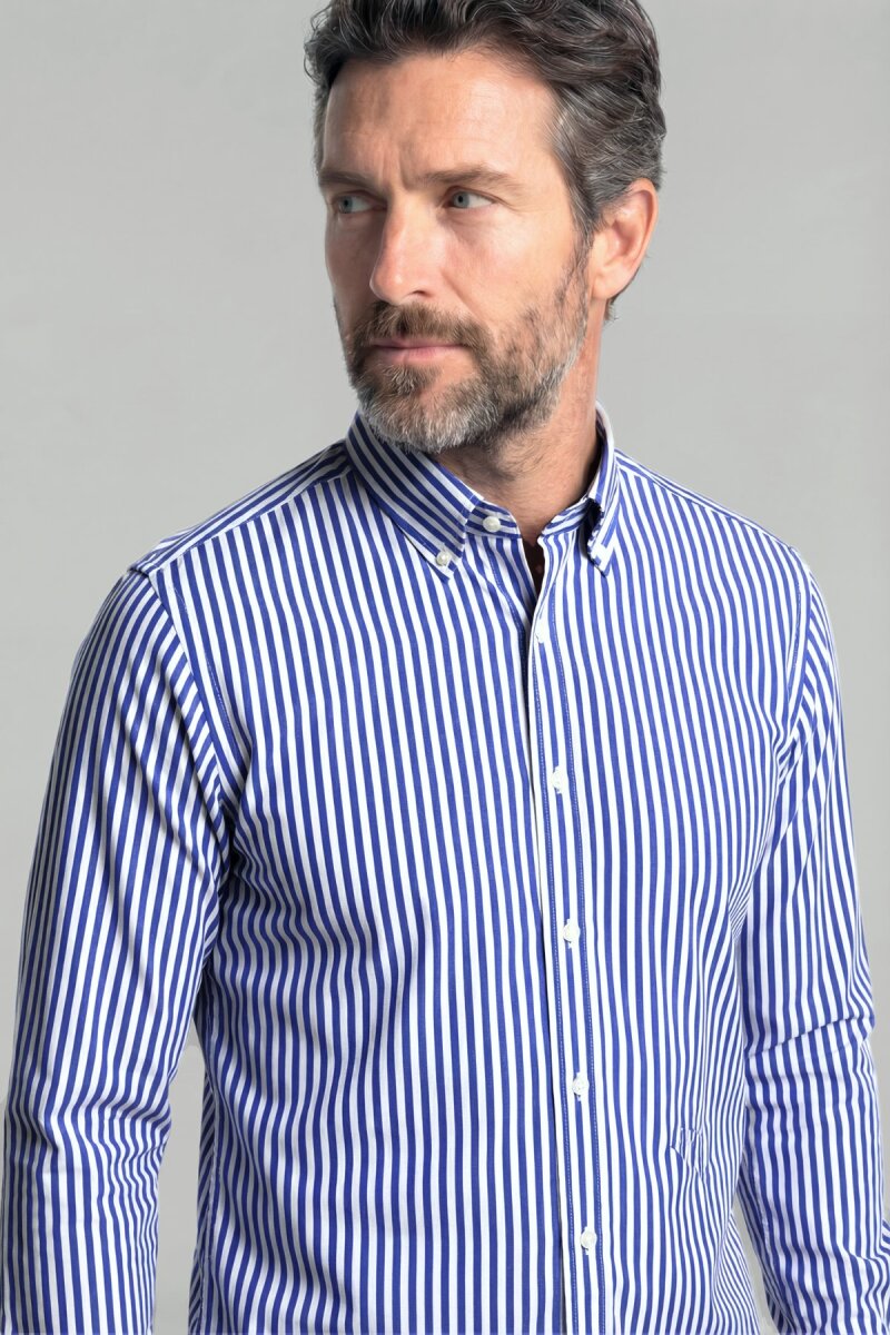 Regular Fit Cepsiz Pamuk Lacivert Erkek Gömlek - 3