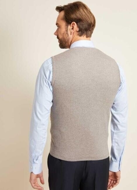 Regular Fit Desenli Vizon Erkek Triko Yelek  (1)