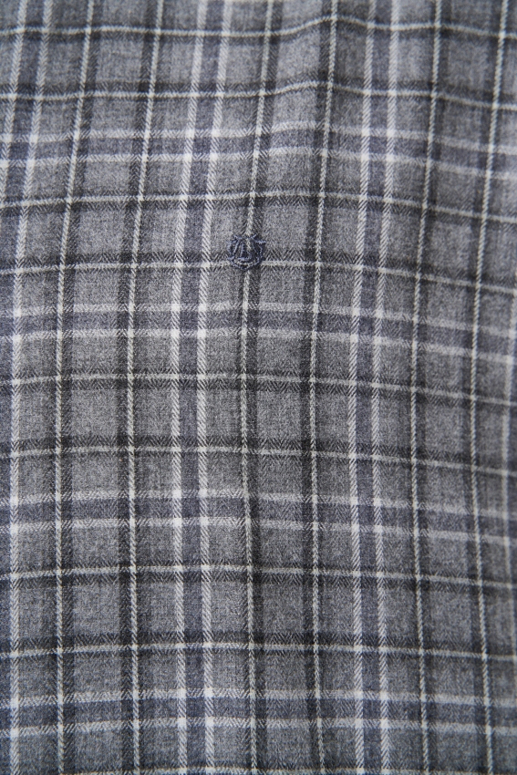 Regular Fit Ekose Desenli Gri Flanel Erkek Gömlek - 3