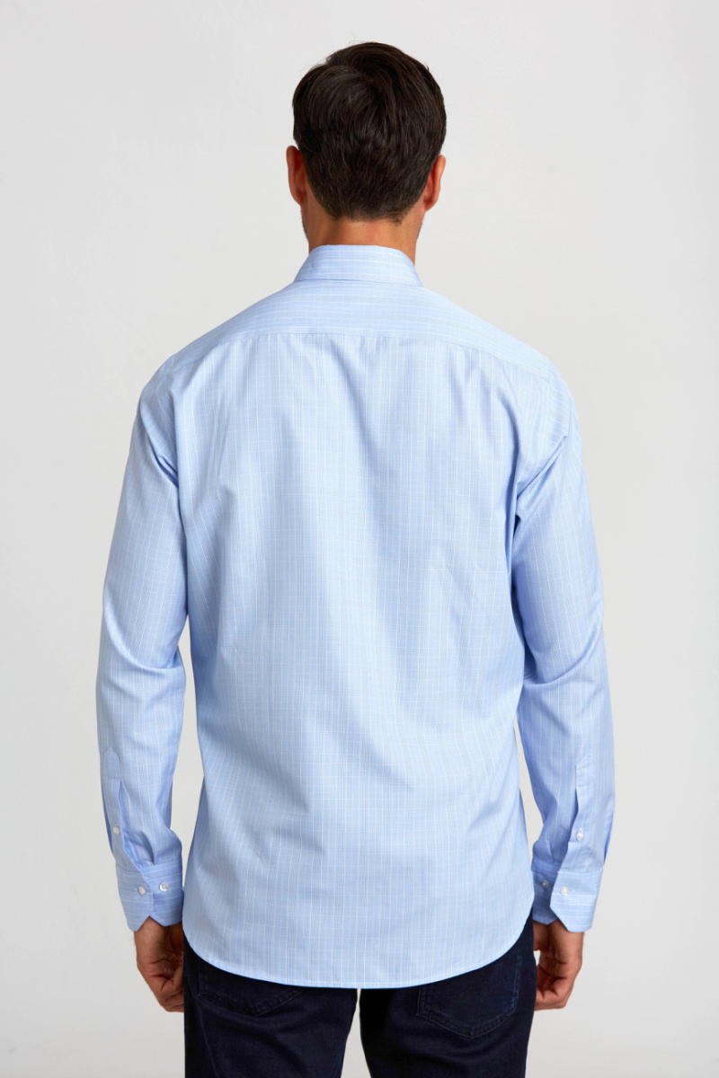 Regular Fit Plaid Blue Men's Shirt (1)