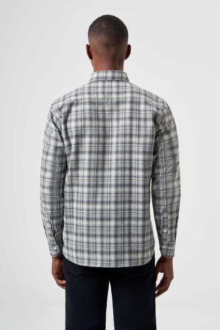 Regular Fit Flanel Ekose Desenli Yeşil Erkek Gömlek (1)