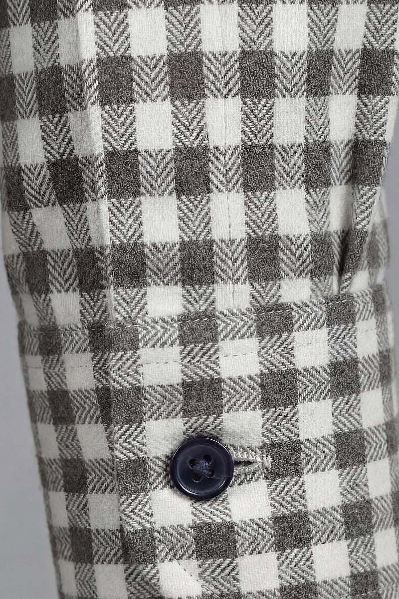 Regular Fit Flanel Mini Kareli Pamuk Antrasit Erkek Gömlek - 4