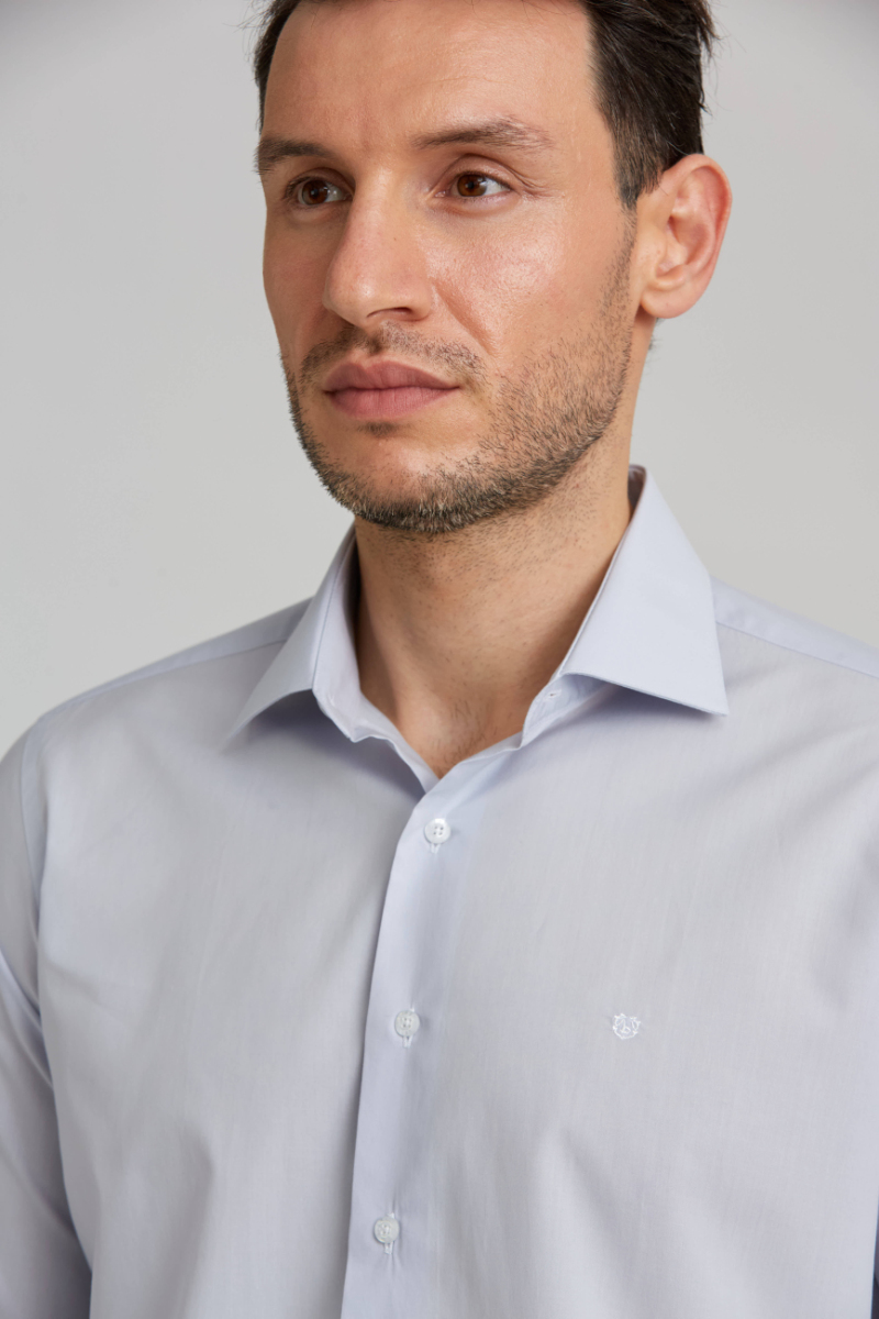 Regular Fit Gray Classic Men's Shirt - 4