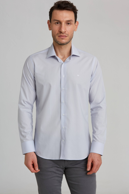 Regular Fit Gray Classic Men's Shirt - 1