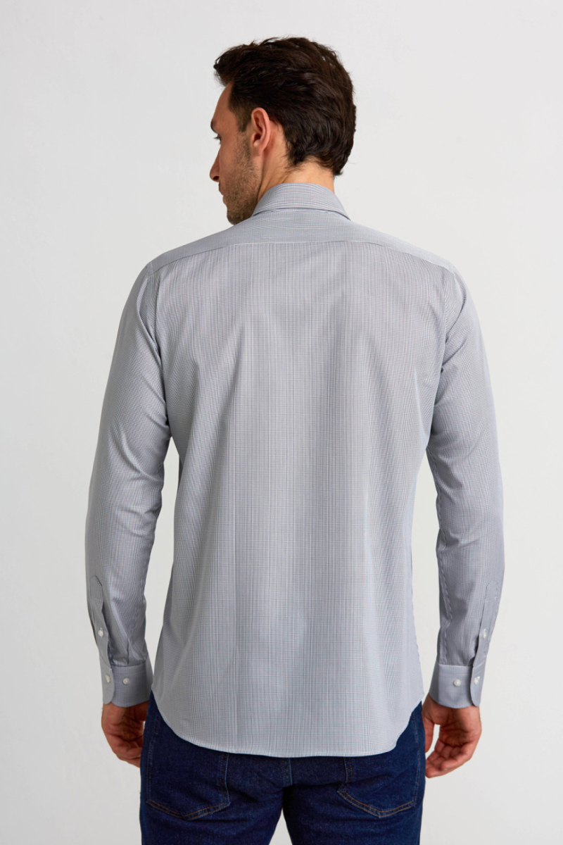 Regular Fit Gri İtalyan Kumaş Erkek Gömlek - 2