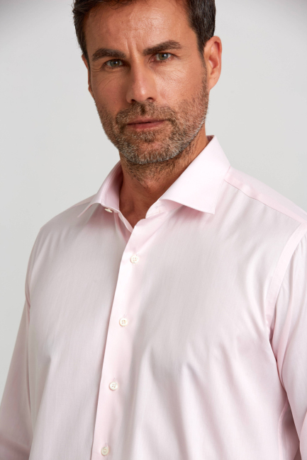 Regular Fit İtalyan Kumaş Platinum Pembe Erkek Gömlek - 5