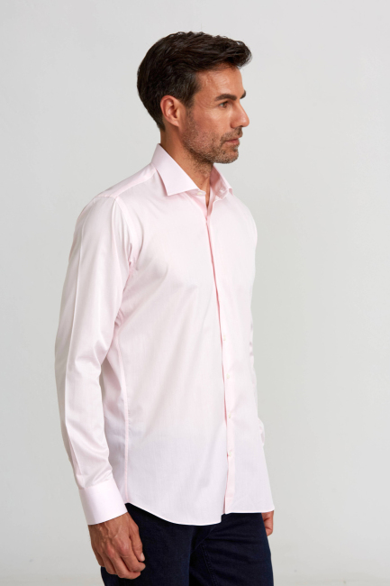 Regular Fit İtalyan Kumaş Platinum Pembe Erkek Gömlek - 4