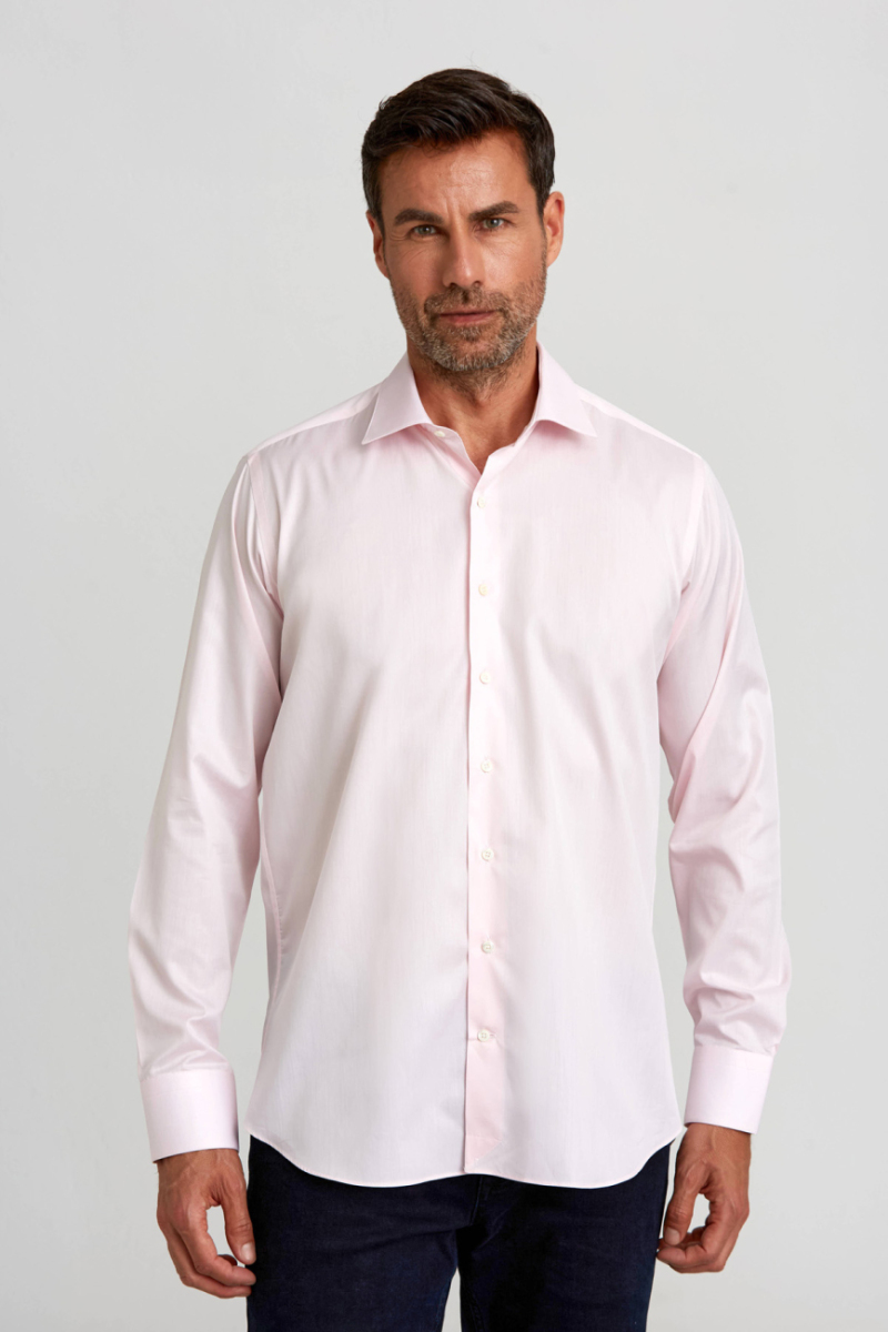 Regular Fit İtalyan Kumaş Platinum Pembe Erkek Gömlek - 1