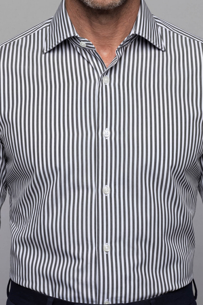 Regular Fit İtalyan Yaka Cepsiz Pamuk Yeşil Erkek Gömlek - 3