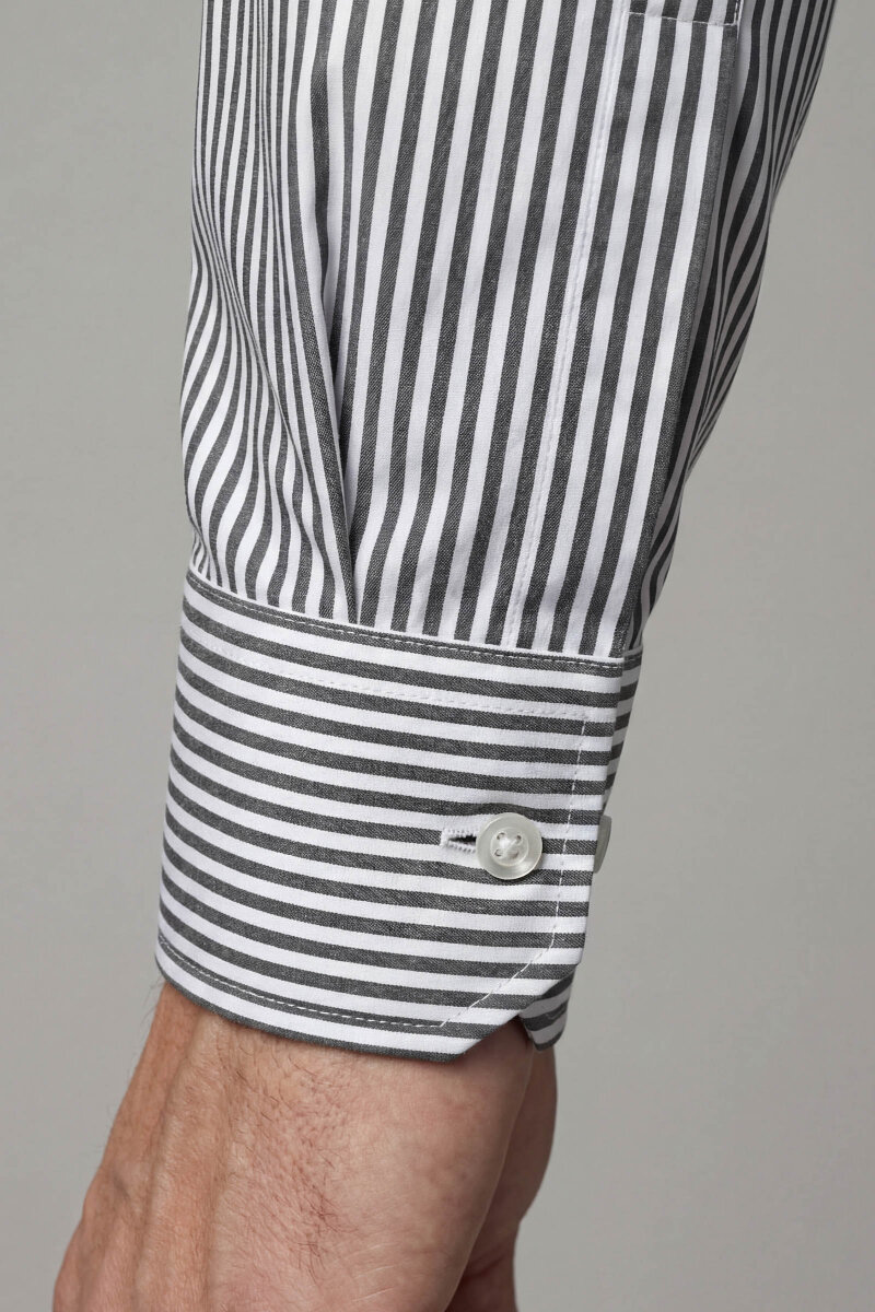 Regular Fit İtalyan Yaka Cepsiz Pamuk Yeşil Erkek Gömlek - 4