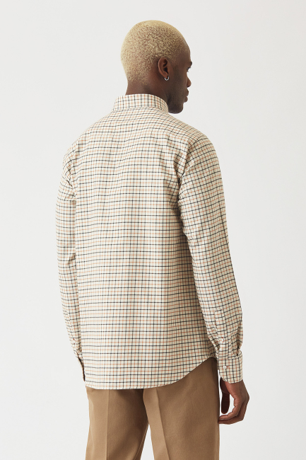 Regular Fit Kahve Paşa Yaka Spor Erkek Gömlek - 2