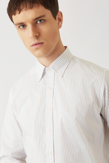 Regular Fit Kahve Spor Erkek Gömlek - 3