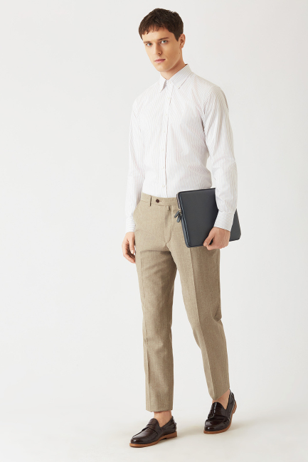 Regular Fit Kahve Spor Erkek Gömlek - 4