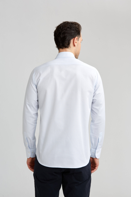 Regular Fit Klasik Açık Mavi Basic Erkek Gömlek - 2