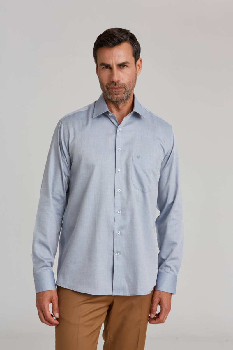 Regular Fit Klasik Antrasit Gri Erkek Gömlek - 1