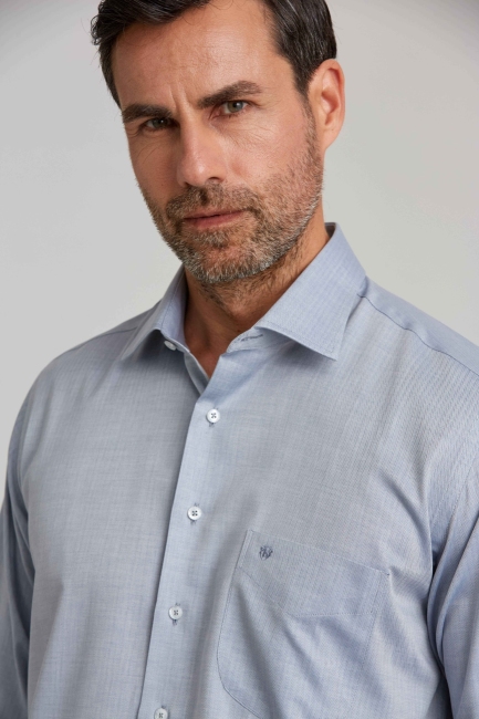 Regular Fit Klasik Antrasit Gri Erkek Gömlek - 4