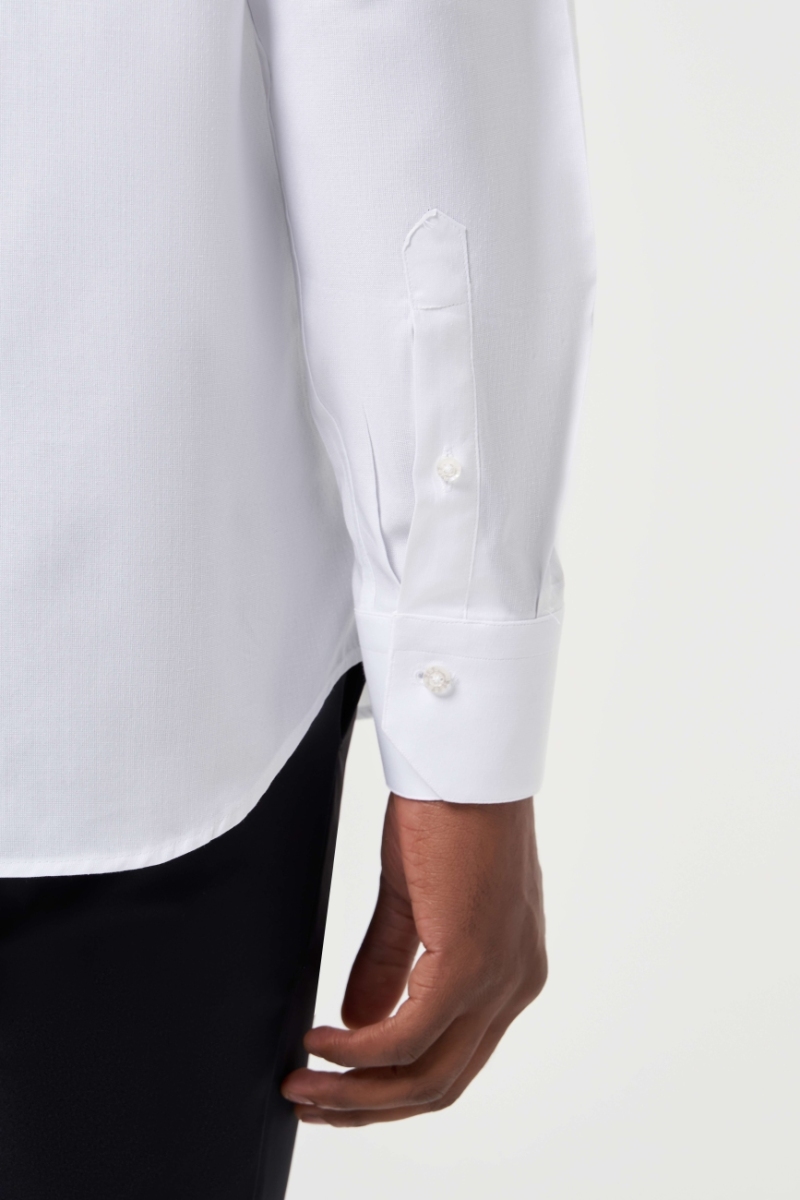 Regular Fit Klasik Beyaz Basic Erkek Gömlek - 4